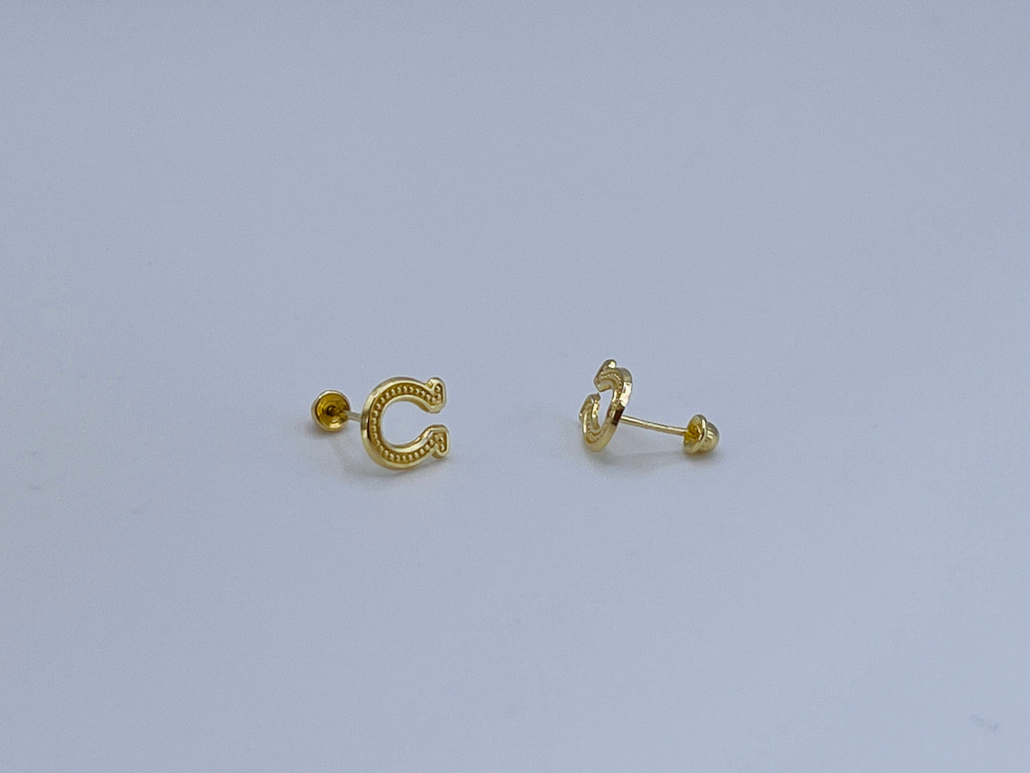 HORSESHOE TINY GOLD EARRINGS