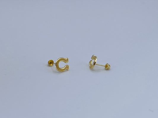 HORSESHOE TINY GOLD EARRINGS